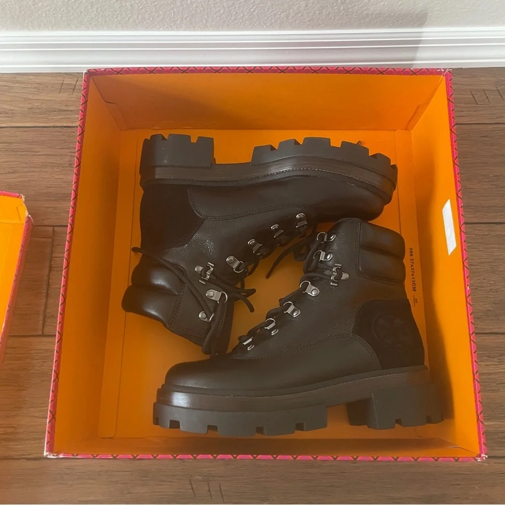 Tory Burch combat boots moto boots ankle boot Miller Lug Hiker boot chunky boots - Picture 2 of 16